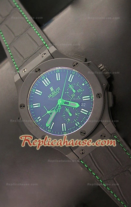 Hublot Big Bang Ceramic Case with Matte Finish and Green Markers