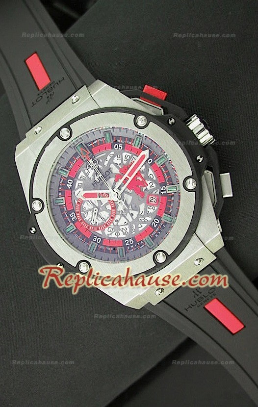 Hublot Big Bang King Power Manchester United Japanese Montre en Acier