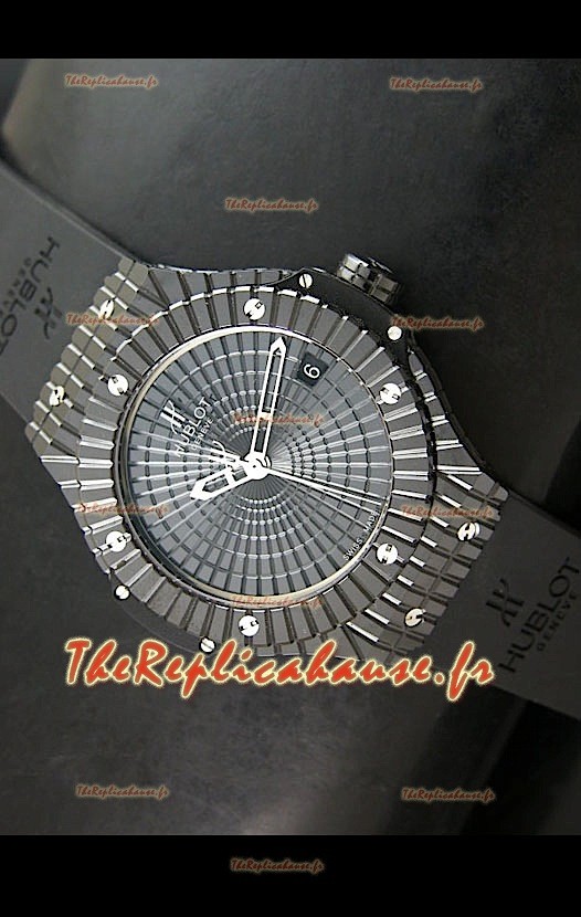Hublot Caviar Revêtement Céramique Noir Complet Reproduction Montre Suisse - Montre Reproduction Exacte 1:1