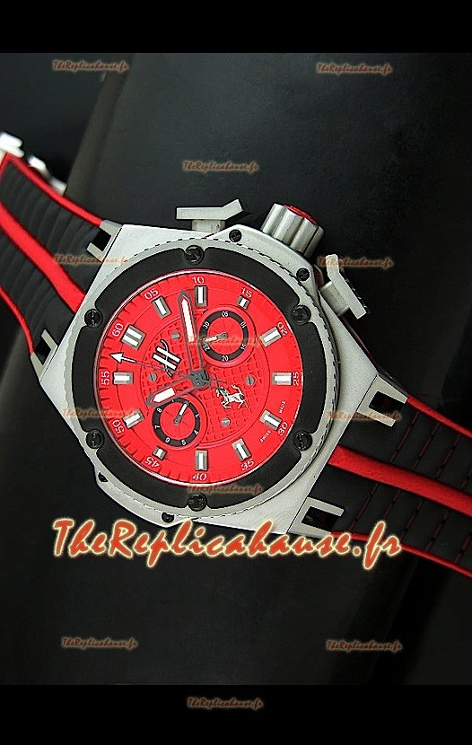 Hublot King Power Edition Ferrari Reproduction Montre Suisse - Bracelet Noir