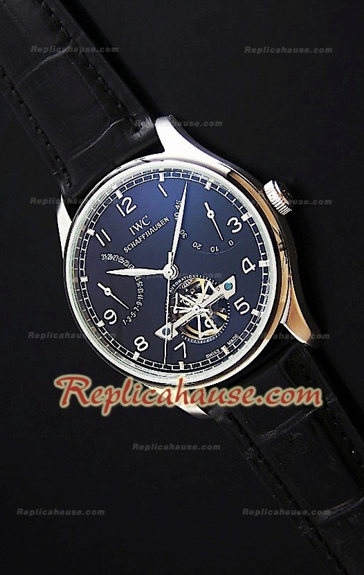 IWC Tourbillon Japanese Replica Montre avec Cadran Noir