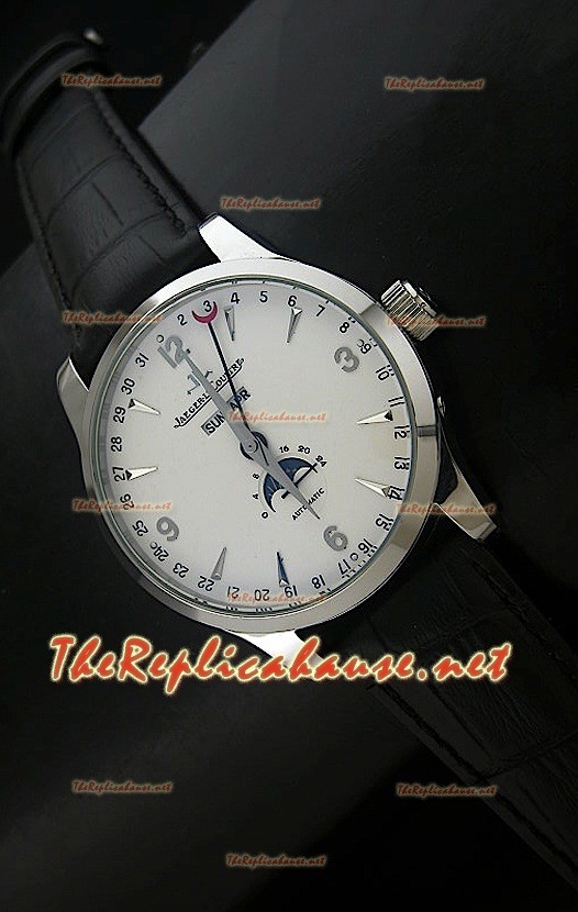 Jaeger LeCoultre Moonphase Japanese Montre avec Cadran Blanc