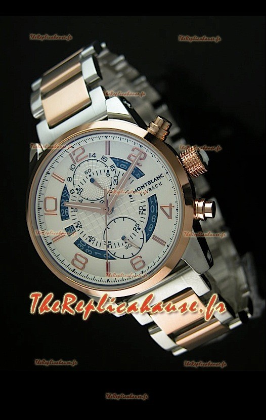 Mont Blanc Flypack REPRODUCTION Montre Japonaise Automatique Boitier Deux Tons