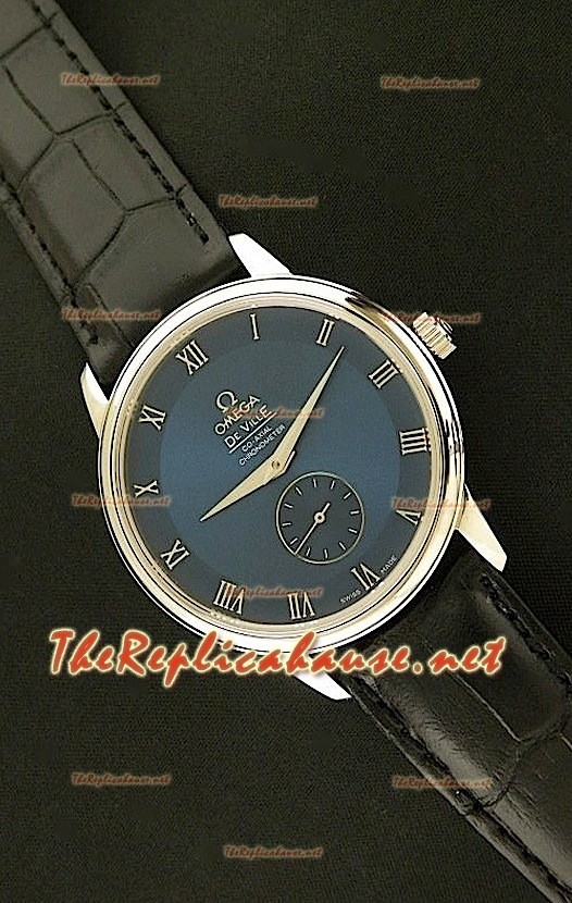 Omega Deville Japanese Montre Automatique en Acier avec Cadran Bleu Foncé