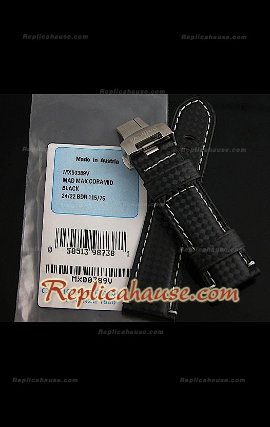 Bracelet en cuir Panerai avec un design carbone