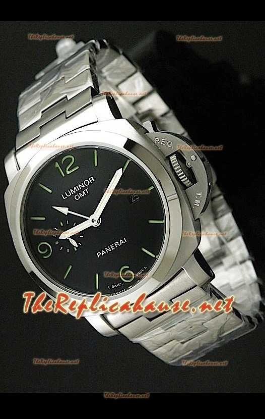 Panerai Luminor GMT PAM329 Montre Japonaise avec Bracelet en Acier