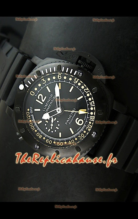 Panerai Luminor Submersible PAM389 Reproduction Montre Japonaise Cadran Noir