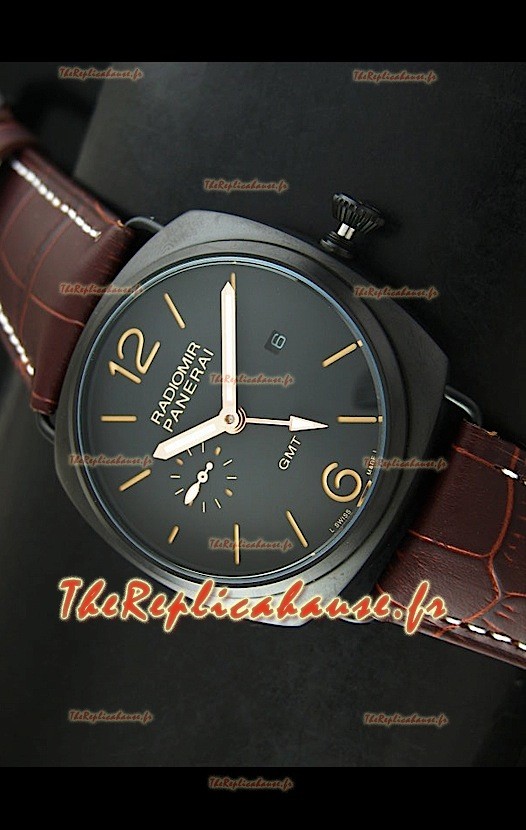 Panerai Radiomir GMT Reproduction Montre Japonaise dans Boitier PVD