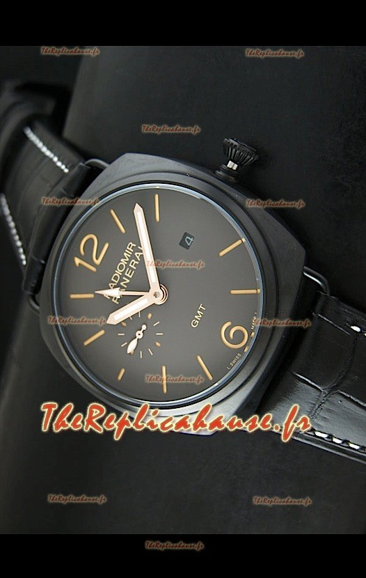 Panerai Radiomir GMT Reproduction Montre Japonaise dans Boitier PVD