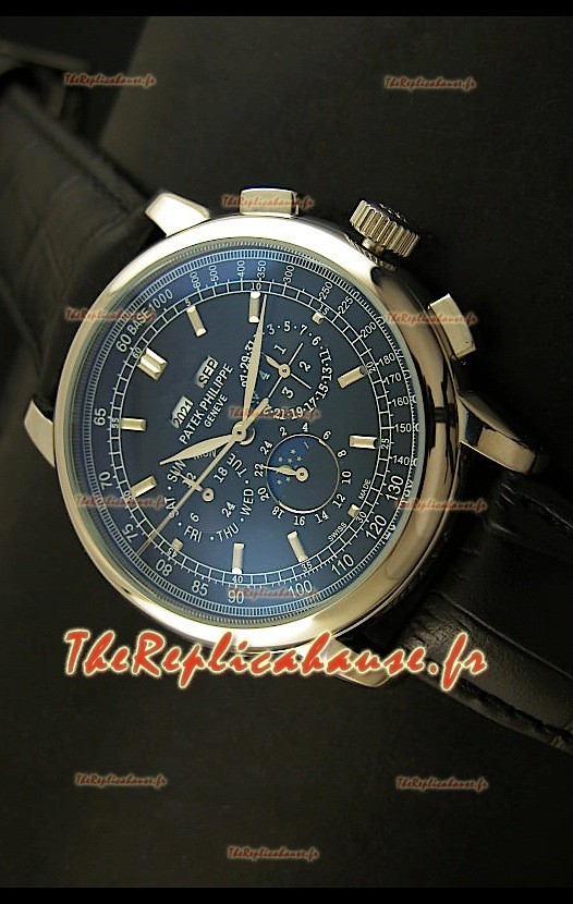 Patek Philippe Complications Reproduction Montre Japonaise avec Cadran Noir