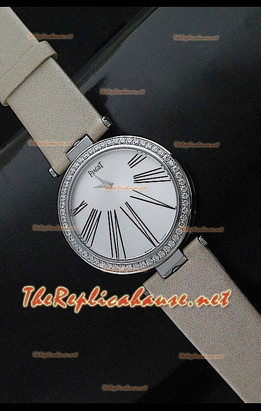 Piaget Altiplano Dial Time Swiss Quartz Montre avec Bracelet Cuir Ocre