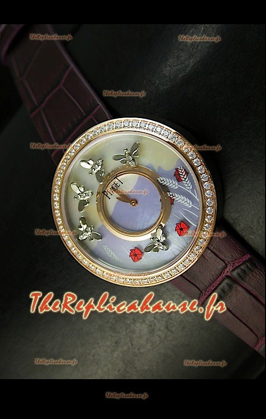 Piaget Altiplano Ultra-Mince Mouvement Quartz Suisse Montre Pour Femme avec Bracelet Marron