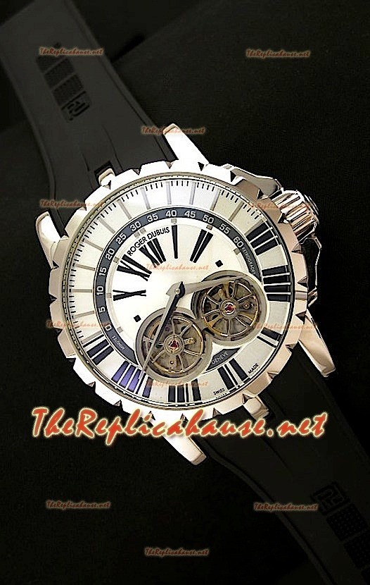 Roger Dubuis Excalibur Chronoexcel Dual Tourbillon avec Cadran Blanc