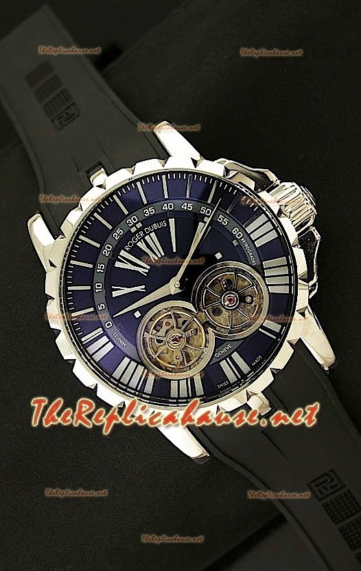Roger Dubuis Excalibur Chronoexcel Dual Tourbillon avec Cadran Noir 
