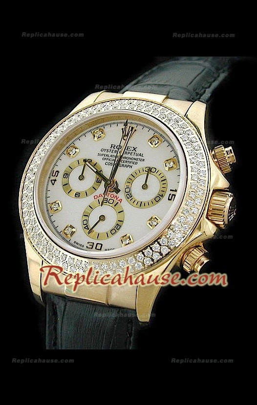 Rolex Daytona Cosmograph Swiss Replica Montre avec Cadran Blanc