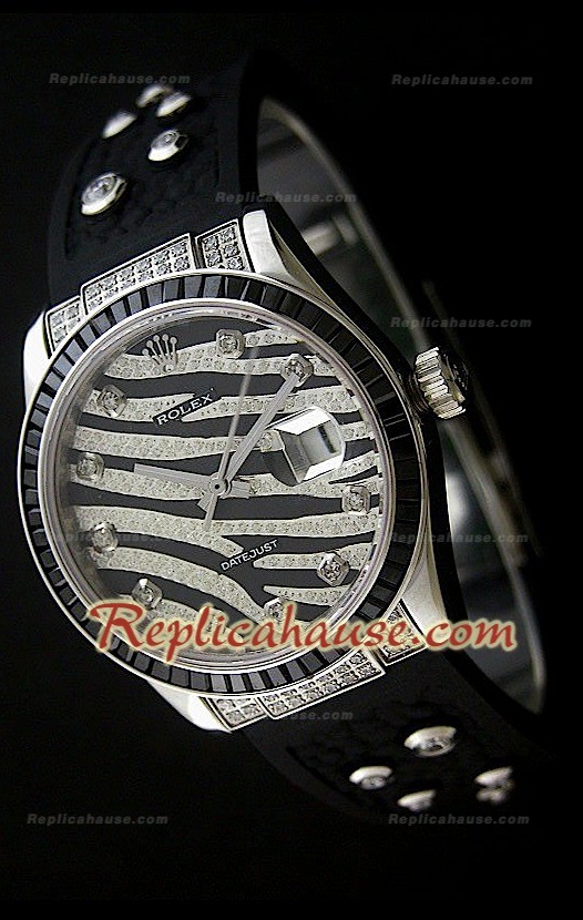 Rolex Datejust Mens Swiss Replica Montre avec Cadran Léopard 
