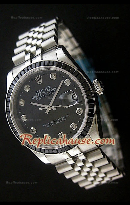 Rolex Datejust Swiss Replica Montre avec Cadran Noir