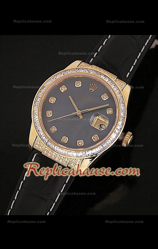 Rolex Replica Pearl Dial Mens Japanese Montre en Or 