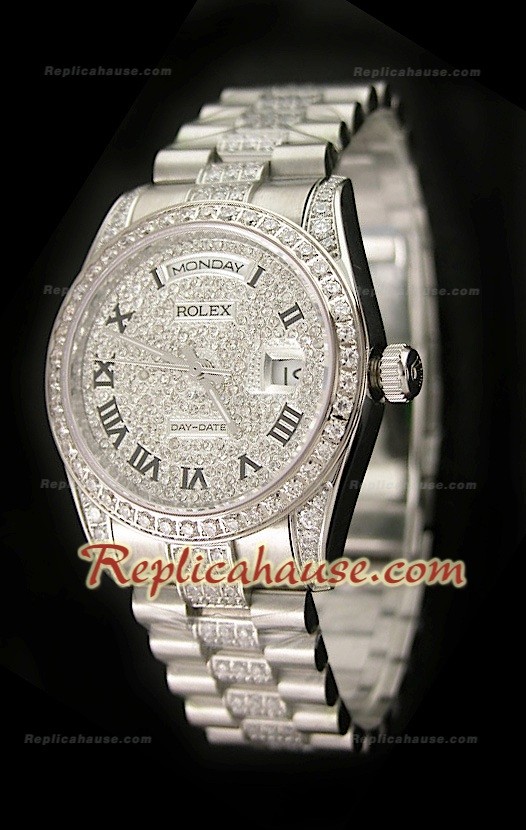 Rolex Replica Day Date Swiss Montre avec Diamants