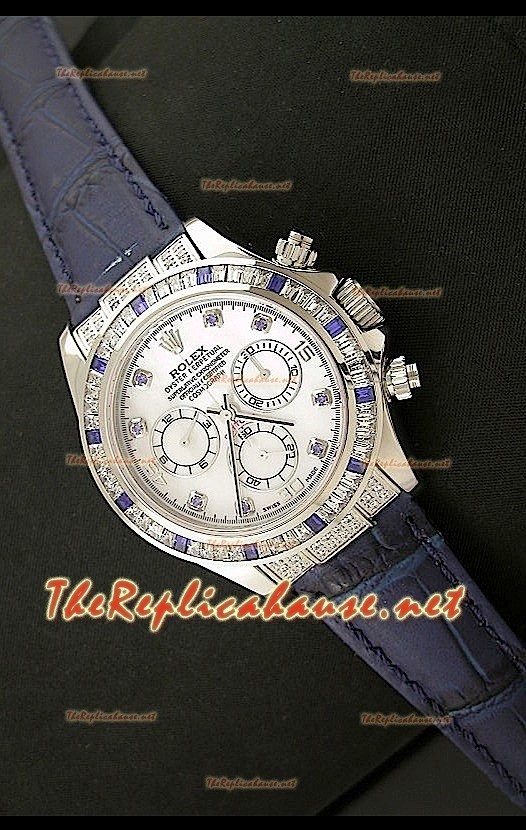 Rolex Cosmograph Daytona Montre de Mouvement Suisse 7750 avec Bracelet de Cuir Violet