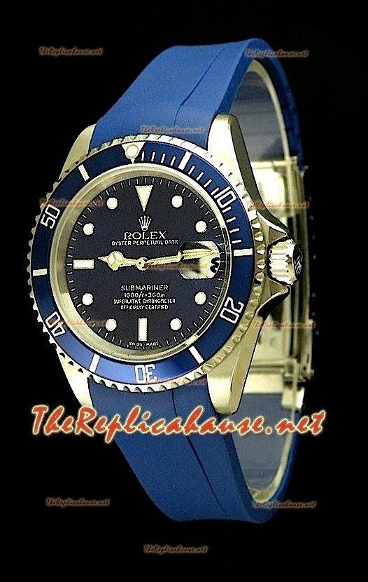 Rolex Submariner 11610 Swiss Montre avec Bracelet Bleu en Caoutchouc