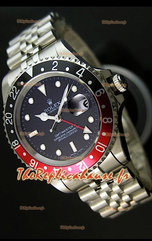 Rolex Imitation GMT Masters Montre avec Lunette Noire/Rouge