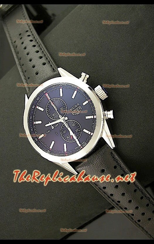 Tag Heuer SLR 300 Japanese Montre avec Cadran Noir - Bracelet en Cuir