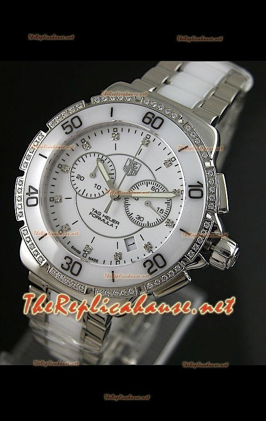 Tag Heuer Formula 1 Montre Femmes Chronographe en Blanc - 1:1 Mirror Replica
