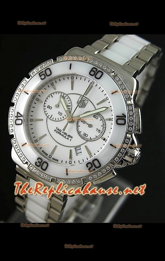 Tag Heuer Formula 1 Montre Femmes Chronographe en Blanc - 1:1 Mirror Replica
