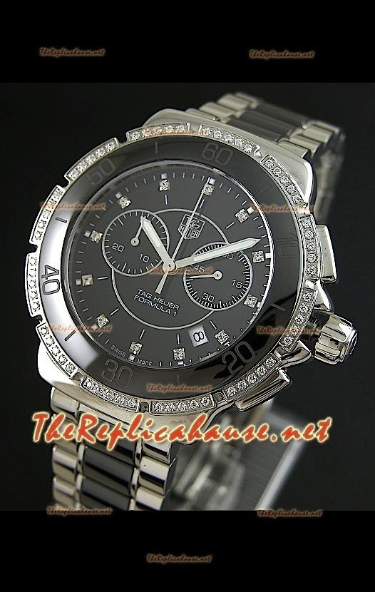 Tag Heuer Formula 1 Montre Femmes Chronographe en Noir - 1:1 Mirror Replica