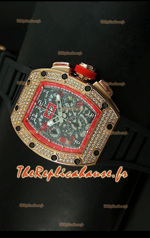 Richard Mille Edition Filippe Massa Reproduction Montre Suisse en Titane avec Boitier en Or Rose