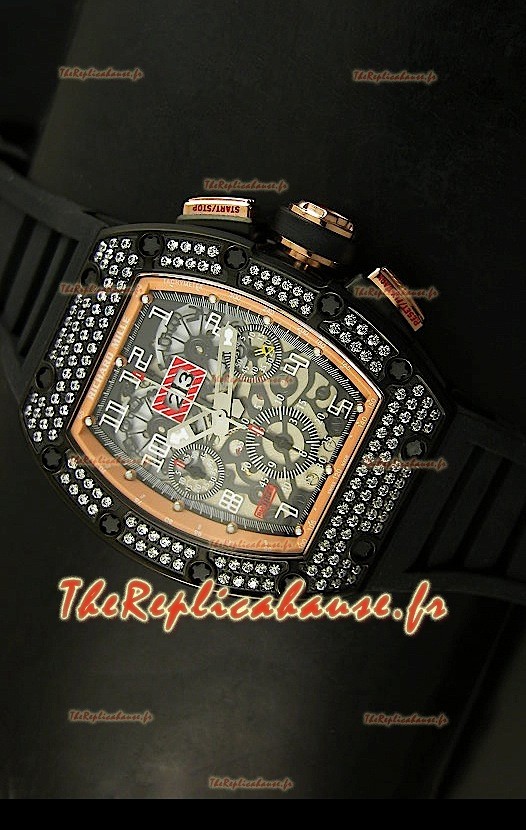 Richard Mille Edition Filippe Massa Reproduction Montre Suisse en Titane avec Boitier en Or Rose/PVD