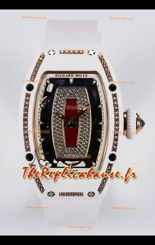 Montre Richard Mille RM007 en céramique blanche, automatique, super clone