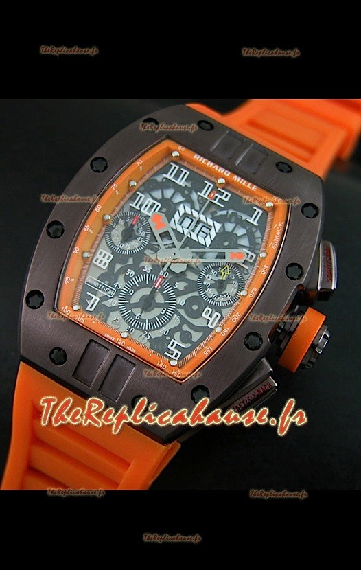 Richard Mille RM011 Filipe Massa Edition avec Revêtement PVD Reproduction Montre Suisse