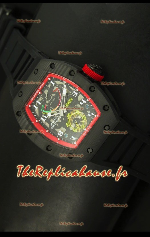 Montre en titane avec lunette en carbone forgé Richard Mille RM036 Jean Todt - Édition rouge