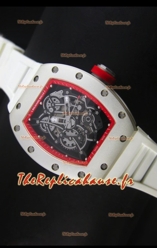 Réplique de montre suisse Richard Mille RM055 Bubba Watson blanche