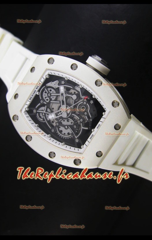 Réplique de montre suisse Richard Mille RM055 Bubba Watson blanche