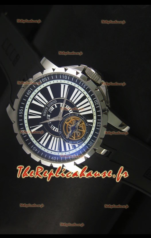 Montre Roger Dubuis Excalibur Tourbillon avec mouvement japonais - Cadran noir