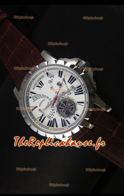 Montre Roger Dubuis Excalibur Calendar avec cadran blanc 