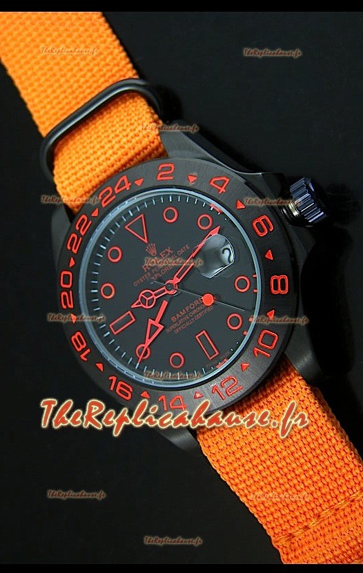 Rolex Explorer II Edition Bamford Stealth and Flame Bracelet en Nylon Motif Armée de Mer Montre Reproduction