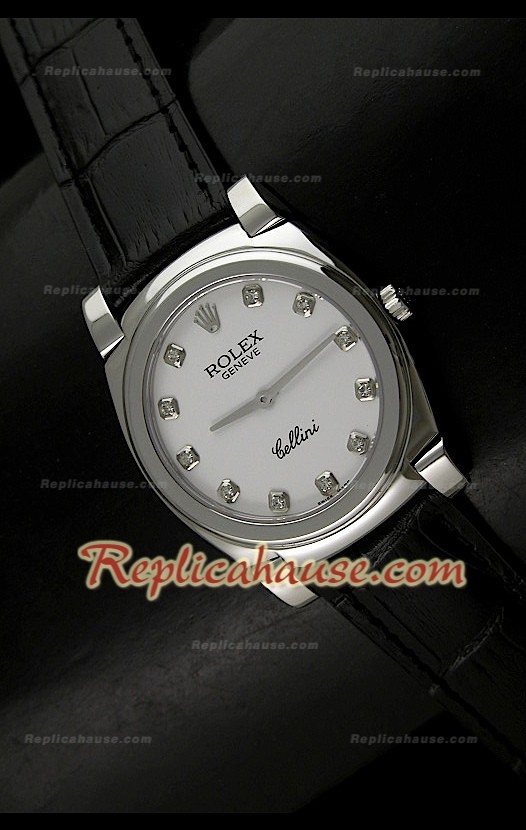 Rolex Cellini Swiss Quartz Replica Montre avec Cadran Blanc