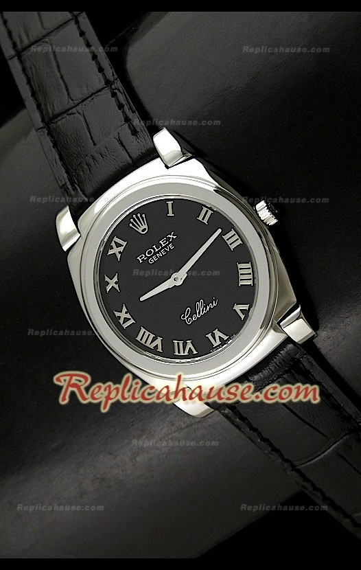 Rolex Cellini Swiss Quartz Replica Montre avec Cadran Noir