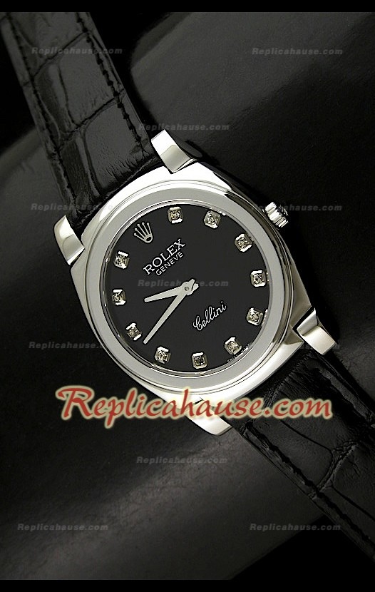 Rolex Cellini Swiss Quartz Replica Montre avec Face Noire