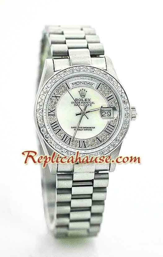 Rolex Replique Day Date Silver - Diamond