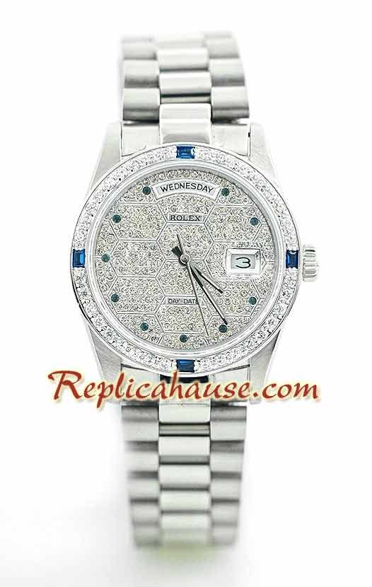 Rolex Replique Day Date Silver - Diamond