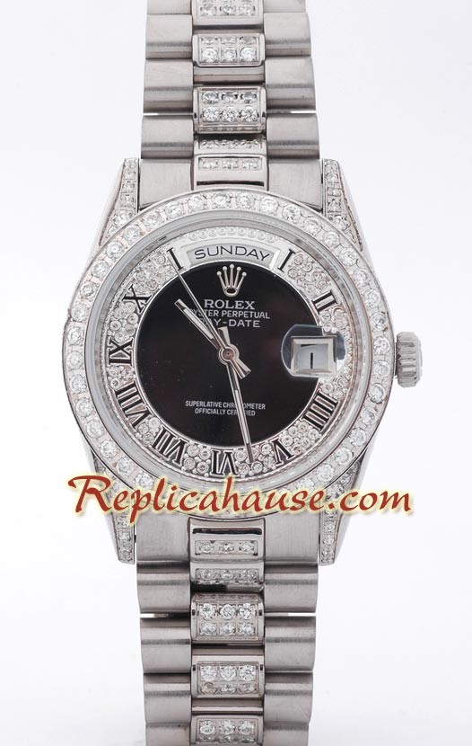 Rolex Replique Day Date Silver - Diamond