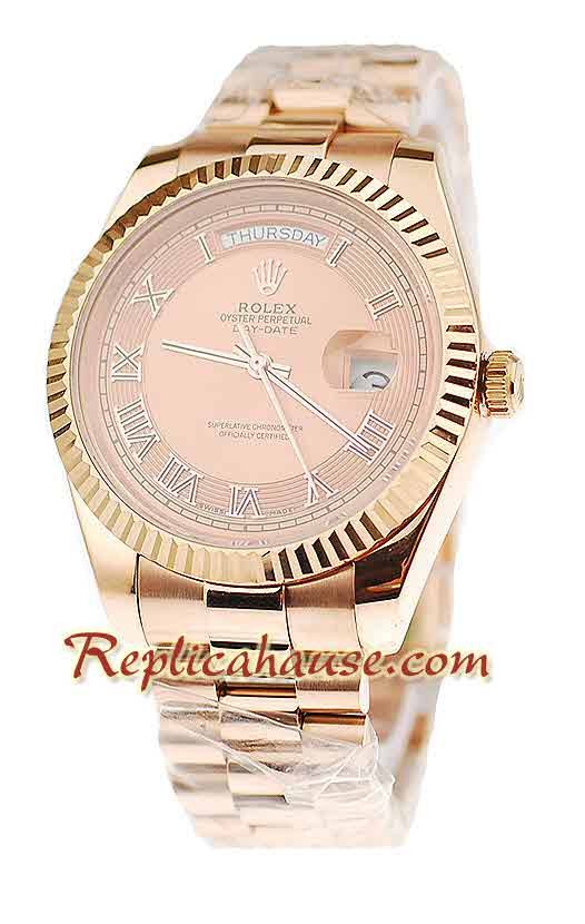 Rolex Replique Day Date Pink d' or Montre Suisse