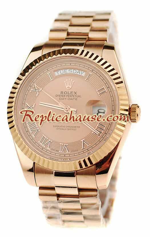 Rolex Replique Day Date Pink d' or Montre Suisse