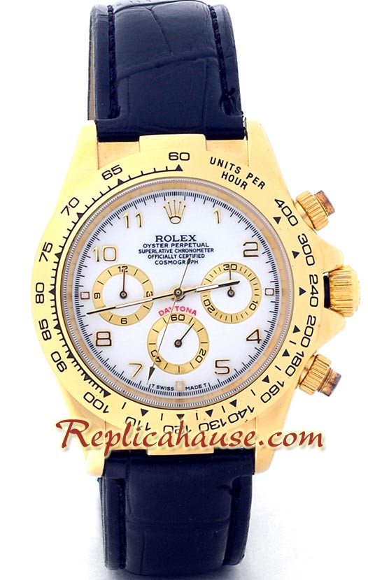 Rolex Replique Daytona 18K d' or Montre with Bracelet en Cuir
