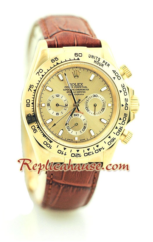 Rolex Replique Daytona 18K d' or Montre with Bracelet en Cuir